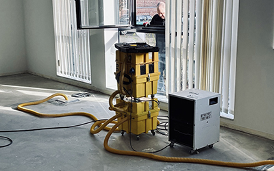 Trocknung im Bürogebäude